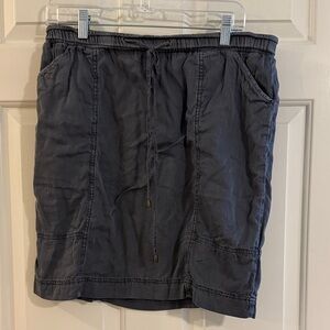 Anthropologie Dark Gray Drawstring Skirt